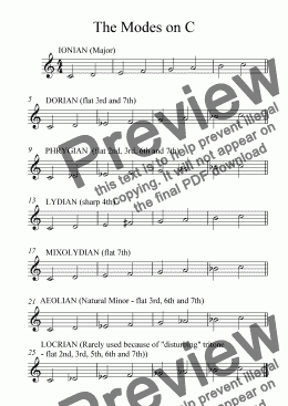 page one of The Modes on C