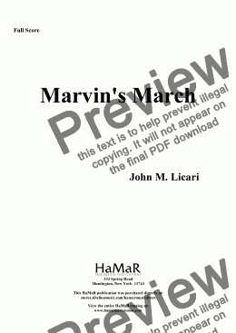 page one of Marvin’s March