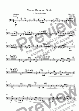 page one of Mama Bassoon Suite: I. Funky Prelude
