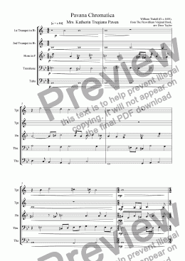 page one of Pavana Chromatica - Mrs Katherin Tregians Paven (brass quintet)