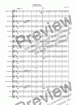 page one of Reflection - Brass Band - Soprano and Cornet Duet