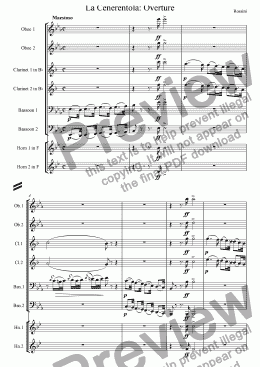 page one of Overture to La Cenerentola (Wind Octet)
