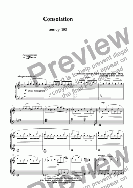 page one of Consolation (Allegro moderato) from op. 100 (J.F.F.Burgmueller)