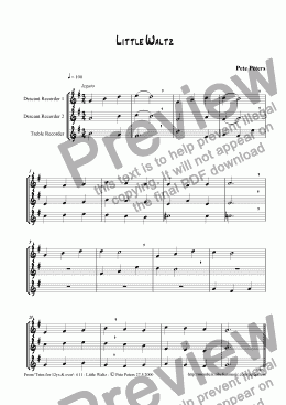 page one of Little Waltz (5of6 recorder trios)see Easy Peasy