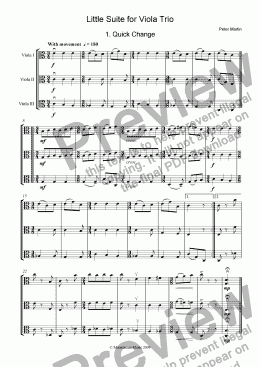 page one of Little Suite for Viola Trio