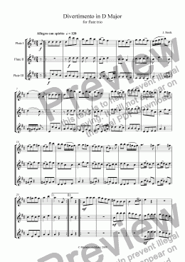 page one of Divertimento in D Major - Flute Trio