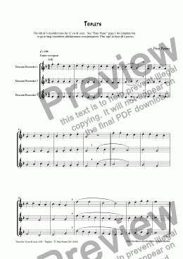 page one of Triplets [6th of 6 recorder trios for 12yrs & over] see Easy Peasy