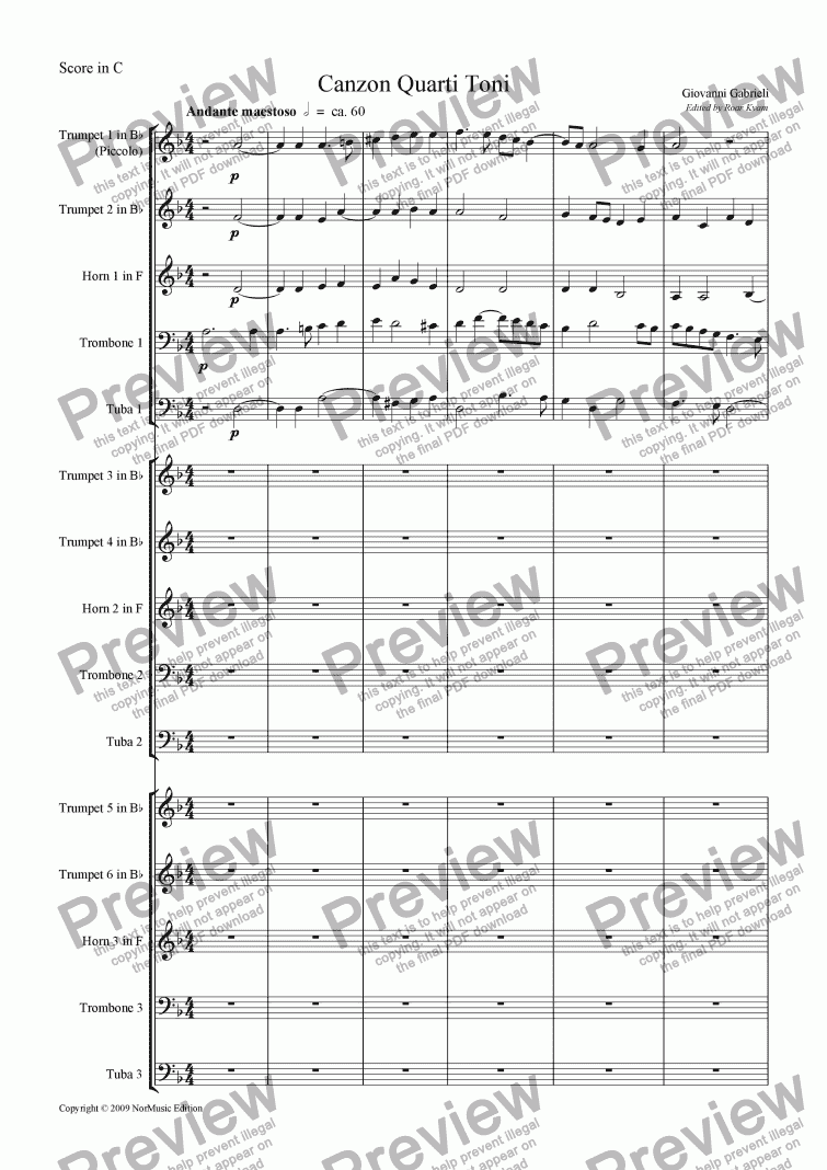 gabrieli brass quintet sheet music