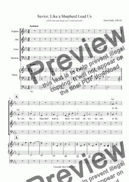 page one of Savior, Like  Shepherd Lead Us (New Melody-SATB/Organ)