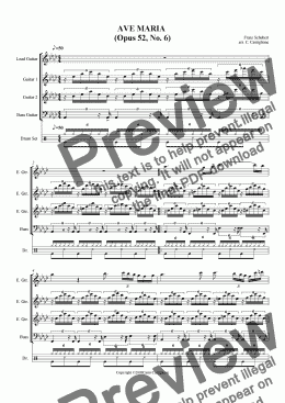 page one of Ave Maria-Schubert(for guitars)