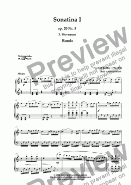 page one of Sonatina I C major, 3. Movement, Rondo, op. 20 Nr. 3 (F. Kuhlau)