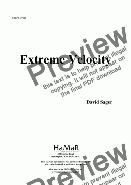 page one of Extreme Velocity