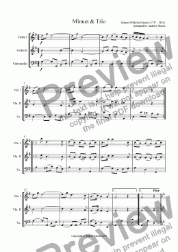page one of Minuet & Trio for String Trio