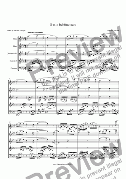 page one of Puccini - O mio babbino caro from 'Gianni Schicchi'