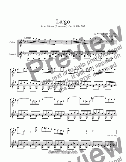 page one of Largo from Winter (L'Inverno) for guitar duet