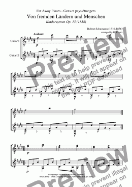 page one of Von fremden Landern und Menschen for guitar duet