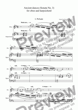 page one of Ancient dances (Sonata No. 3) for oboe and harpsichord, Op. 35 - I. Prélude