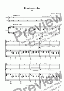 page one of ’Divertimento a Tre’ - 2nd Movement (for Violin, Viola & Piano)