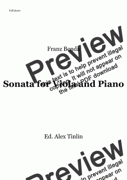 page one of Sonata for Viola and Piano