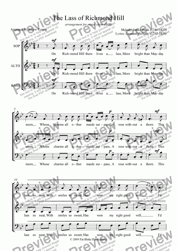 Lass Of Richmond Hill Download Sheet Music Pdf File