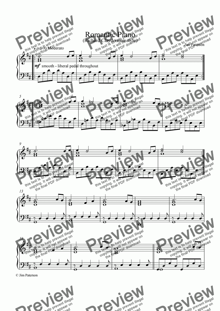 Romantic Piano - Download Sheet Music PDF file