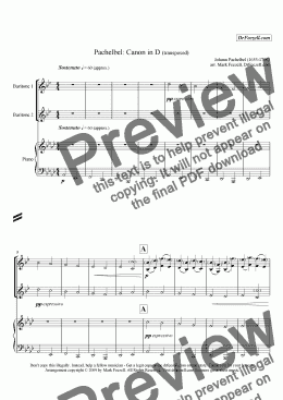 page one of Pachelbel's Canon for baritone duet + piano