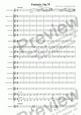 page one of BRASS BAND - Cornet Solo - Fantasie, Opus 79