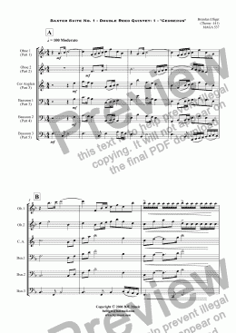 page one of Baxter Suite No. 1 - Double Reed Quintet