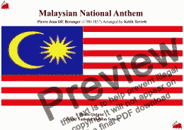 page one of Malaysian National Anthem for Brass Quintet (World National Anthem Series)