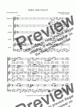page one of Noel Nouvelet - Sing we now of Christmas (SATB)