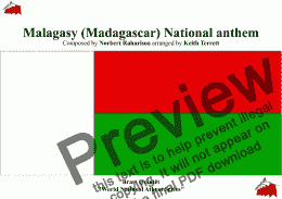 page one of Malagasy (Madagascar) National Anthem for Brass Quintet (World National Anthem Series)