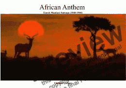 page one of African Anthem for Clarinet Quintet