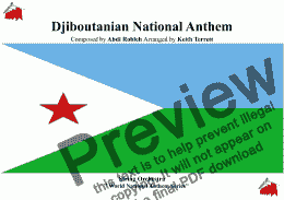 page one of Djiboutian National Anthem for String Orchestra