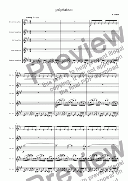 page one of Palpitation (for saxophone quintet)