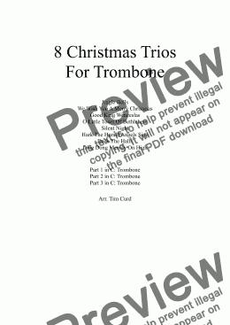 page one of 8 Christmas Trios For Trombone