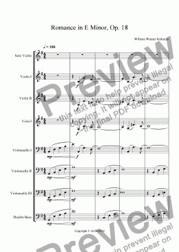 page one of Romance in E Minor, Op. 18