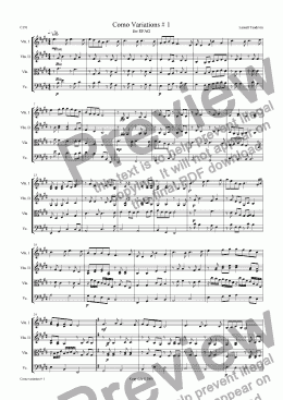 page one of Como suite for string quartette # 01