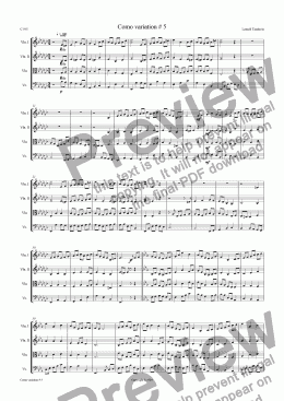 page one of Como suite for string quartette # 05