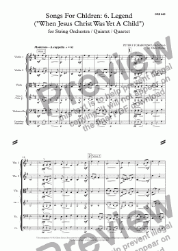 page one of 16 Songs for Children, Op.54 No.6 Legend ("When Jesus Christ Was Yet A Child")