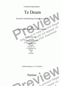 page one of Te Deum (deutsch)