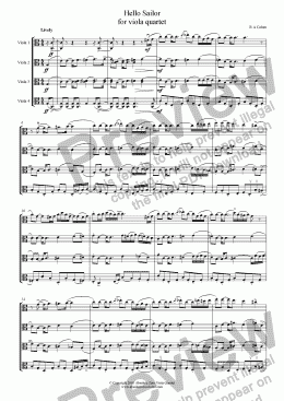 page one of HELLO SAILOR - for viola quartet