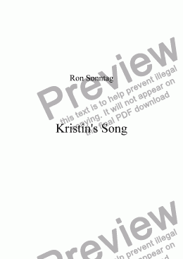 page one of Kristin's Song