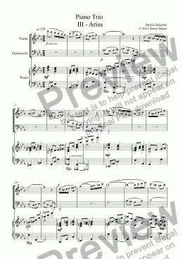 page one of Piano Trio (Third movement) - Arisa