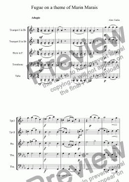 page one of Introduction & Fugue on a theme of Marin Marais