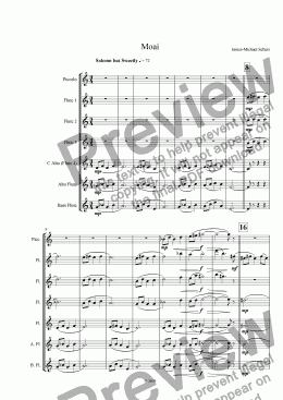 page one of Moai (for Flute Choir)