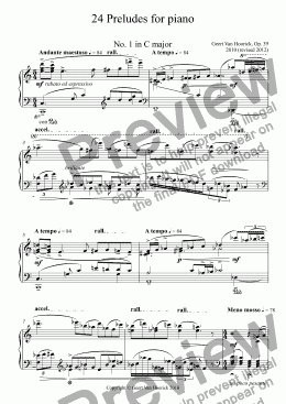 page one of 24 Preludes for piano, Op. 39 - Prelude No. 1 in C major