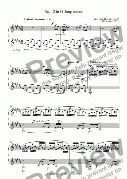 page one of 24 Preludes for piano, Op. 39 - Prelude No. 12 in G-sharp minor