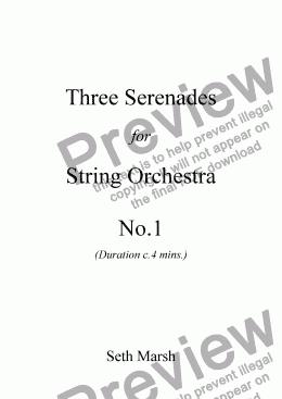 page one of Three Serenades for String Orchestra - No.1