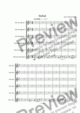 page one of Ballad (for solo Baritone Sax and Saxophone Choir)