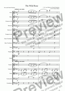 page one of  The Wild Rose  by Carl Maria von Weber for SATB and Orchestra